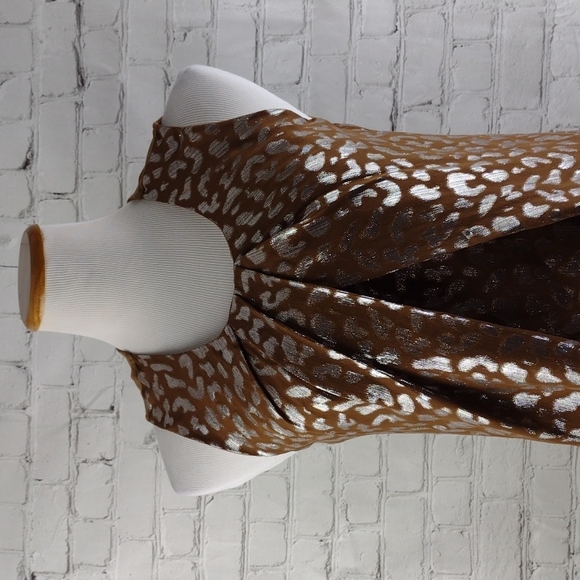 Ann Taylor Tank Top silver metallic brown - Picture 2 of 7